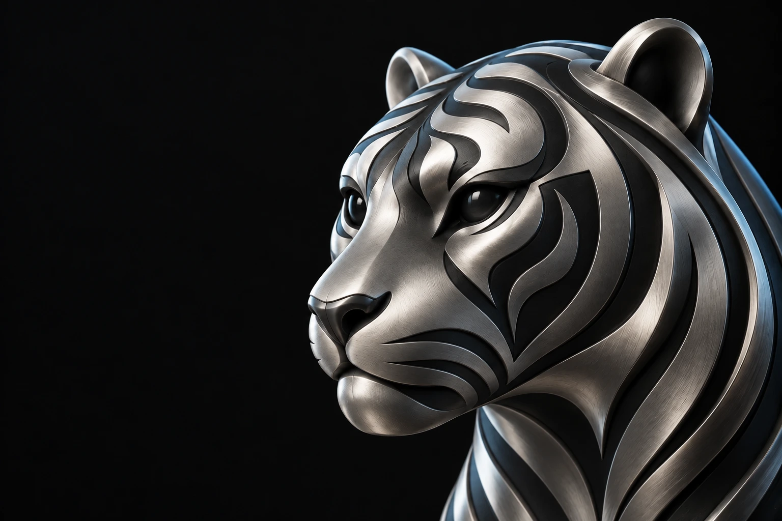 シルバーの立体的なTV TIGERマスコット